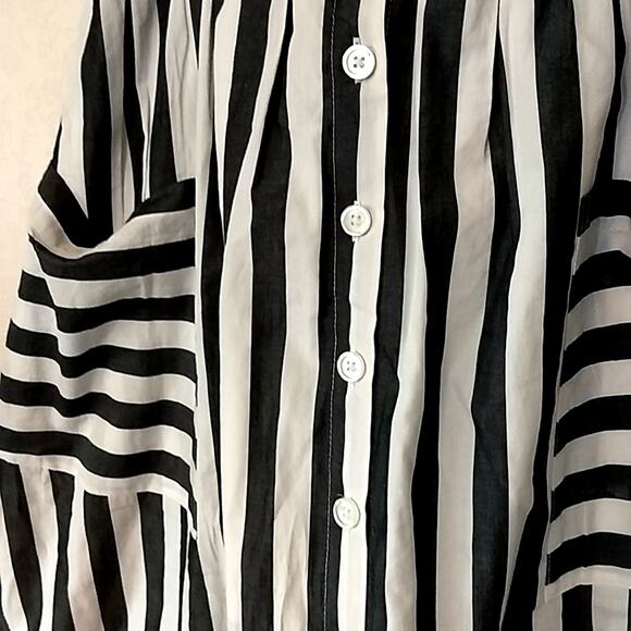 Who What Wear black and white striped full skirt - Picture 2 of 4